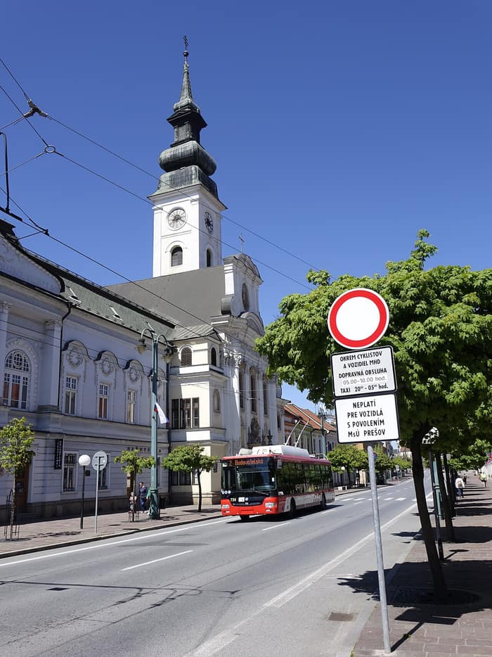Buildings on Legionnaires' Square in Prešov