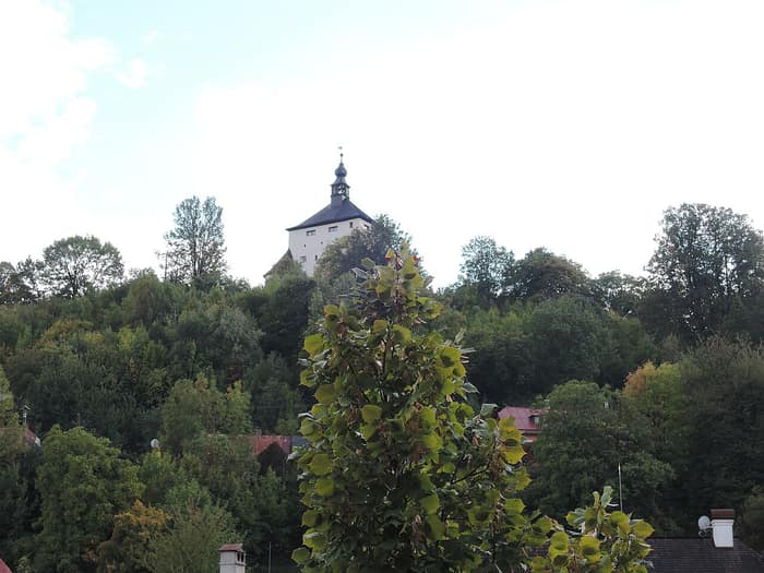 Nový zámok in Banská Štiavnica, view of the tower