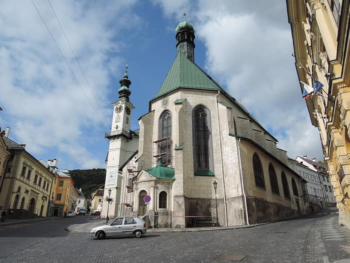 St Catherine's Church in the town centre of Banská Štiavnica
