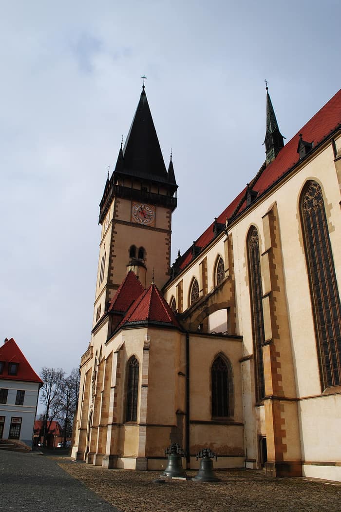 The Gothic basilica in the old town of Bardejov