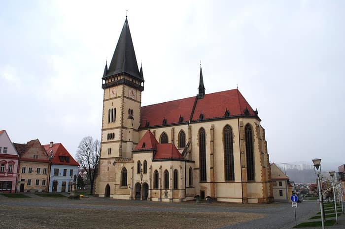 Exterior of the Basilica of St Giles in Bardejov