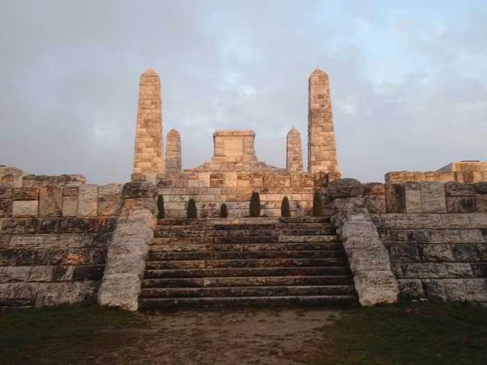 Stone terraces of the Štefánik mausoleum on Bradlo