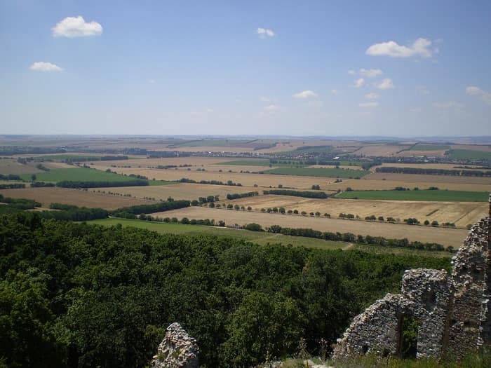 Oponice Castle ruins above the village of Oponice