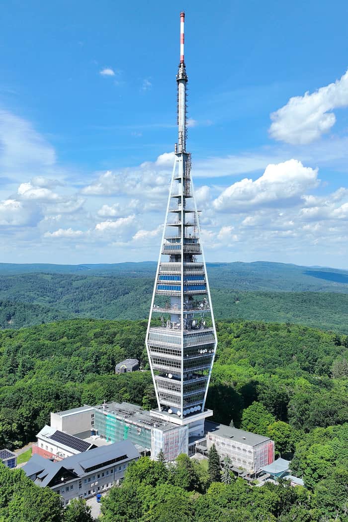 The Kamzík TV Tower rising above Bratislava