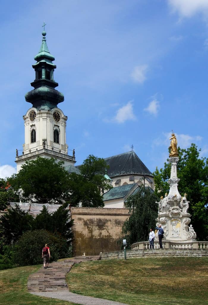 St Emmeram's Cathedral and the plague column in Nitra