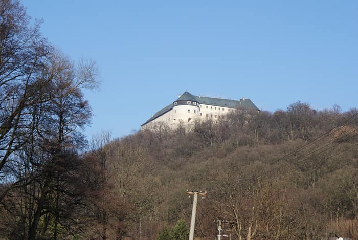 The castle of Červený Kameň above the village of Častá