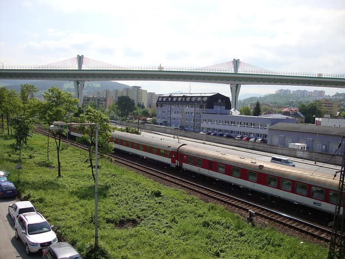 The D1 viaduct above the town of Považská Bystrica