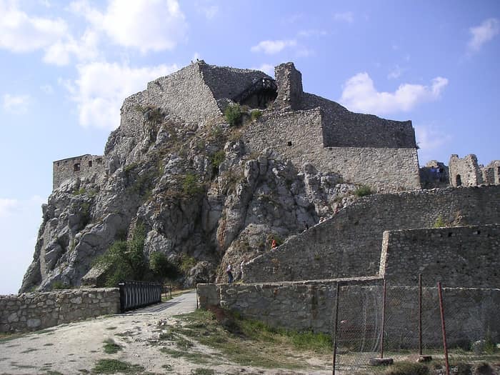 The ruins of Devín Castle on their rock above the Danube
