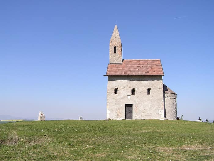 The small Romanesque church of Dražovce with its tower
