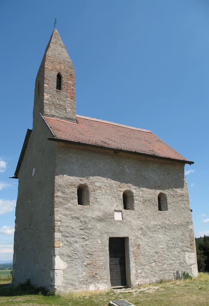 The old Romanesque church of Dražovce on its hill