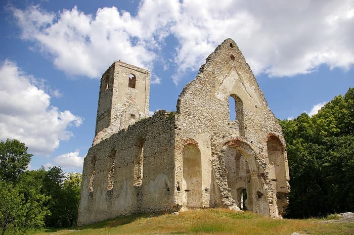 Ruins of the Franciscan church and monastery of Katarínka in the forest