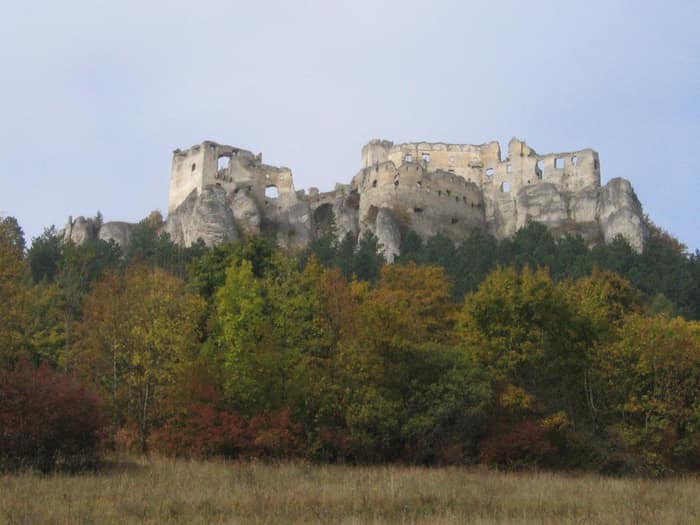 Lietava Castle ruins on the ridge above the villages