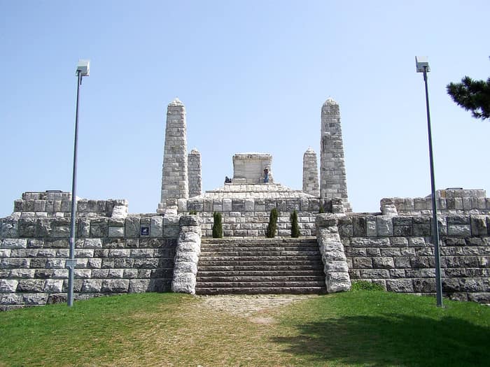 The white travertine mausoleum of Milan Rastislav Štefánik on Bradlo hill