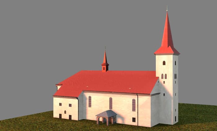 Most Holy Trinity Church in Tvrdošín, first view