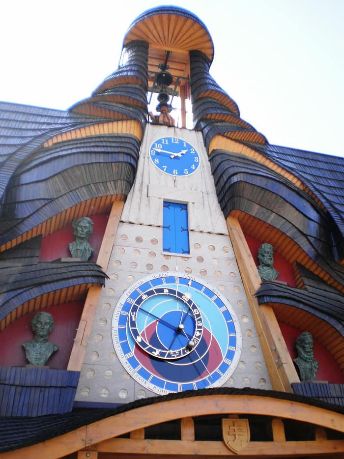 The astronomical clock beside the square in Stará Bystrica