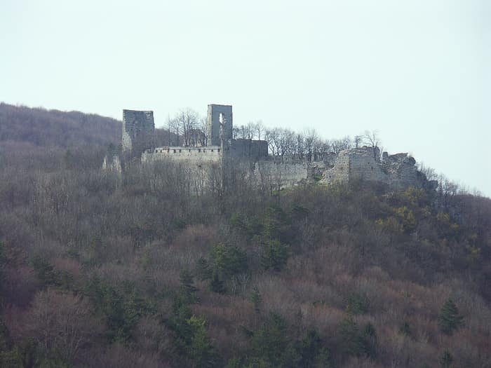 Ruins of Dobrá Voda Castle in the Little Carpathians