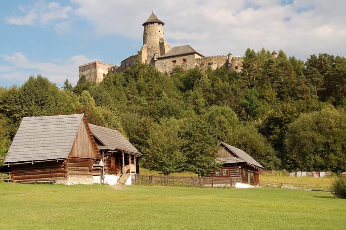 Ľubovňa Castle on its hill above Stará Ľubovňa