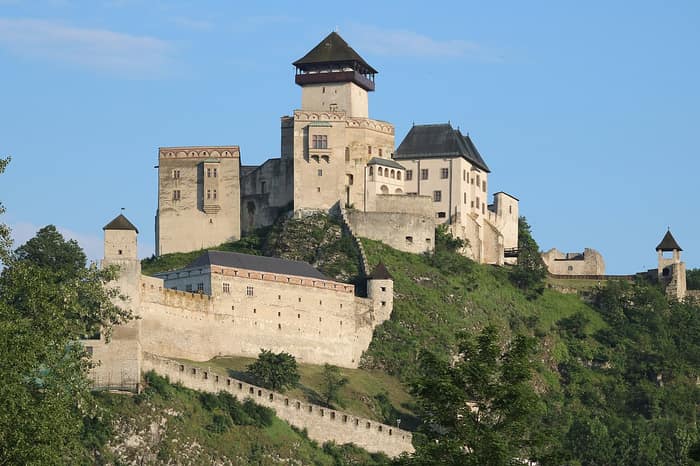 Trenčín Castle on its limestone rock above the town