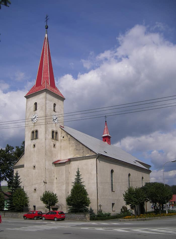 Most Holy Trinity Church in Tvrdošín with its tower