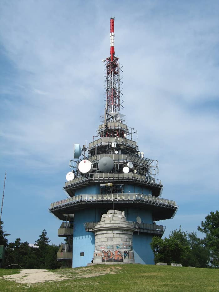 The Zobor transmitter tower above Nitra