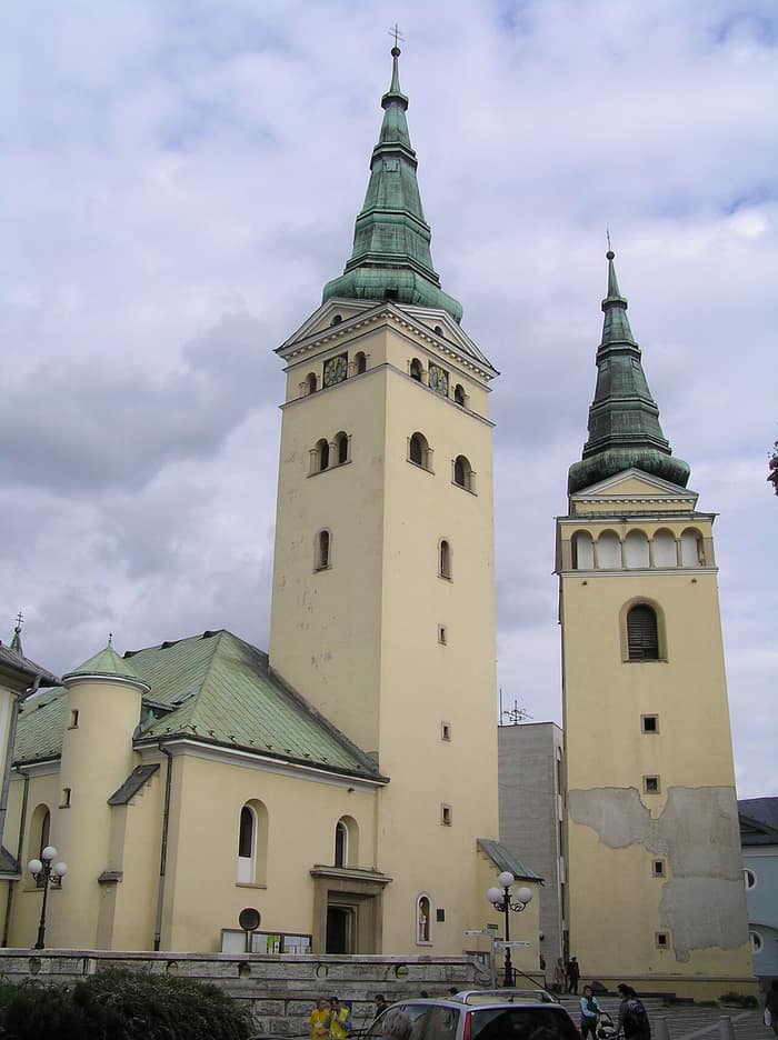 Holy Trinity Cathedral and its tower in Žilina