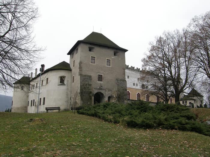 Zvolen Castle on its terrace above the town centre